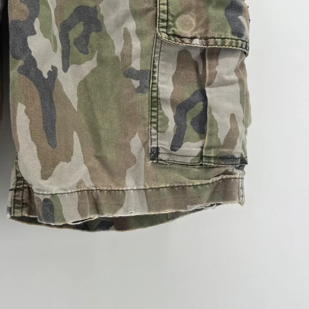 DC‎ Shoes Mens 27 Camo Cargo Shorts Woodland Camouflage Distressed ADBWS00006
